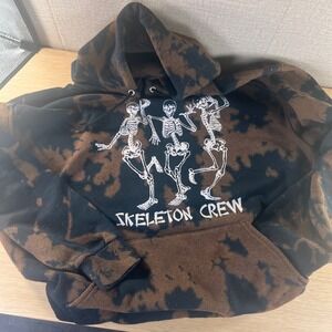 Bowery Supply Co Skeleton Crew Bleach Tie Dye Hoodie Men's M Grunge Goth Punk